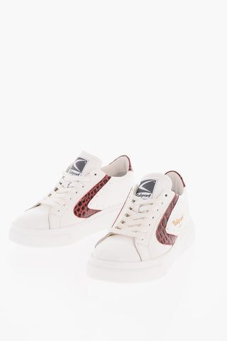 Leather TOURNAMENT Sneakers with Printed Crocodile Details