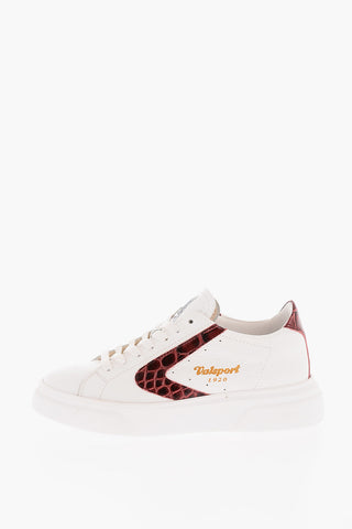 Leather TOURNAMENT Sneakers with Printed Crocodile Details