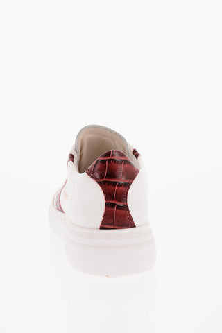 Leather TOURNAMENT Sneakers with Printed Crocodile Details