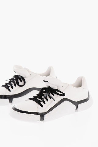 Sneakers Basse in Pelle con Dettagli a Contrasto