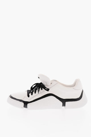 Sneakers Basse in Pelle con Dettagli a Contrasto