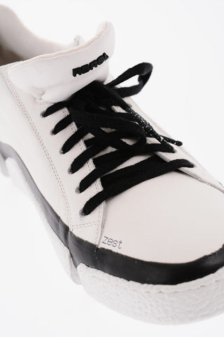 Sneakers Basse in Pelle con Dettagli a Contrasto