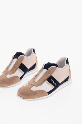 Sneakers in Pelle con Inserto Elastico