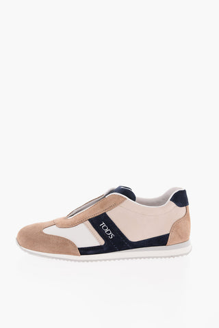 Sneakers in Pelle con Inserto Elastico