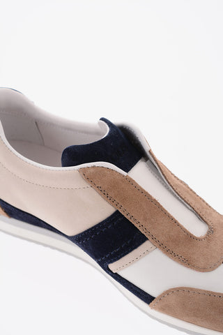Sneakers in Pelle con Inserto Elastico