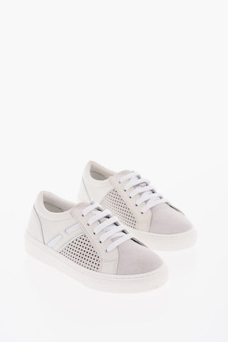 Leather Sneakers with Perforated Detail