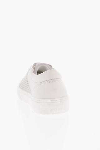 Leather Sneakers with Perforated Detail