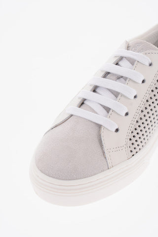 Leather Sneakers with Perforated Detail