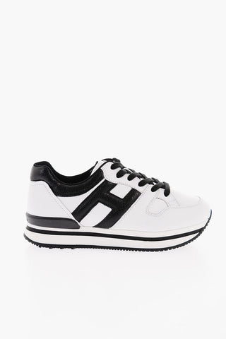 Leather Sneakers with Contrasting Details