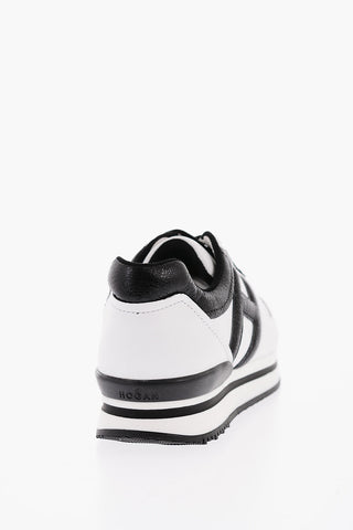 Leather Sneakers with Contrasting Details