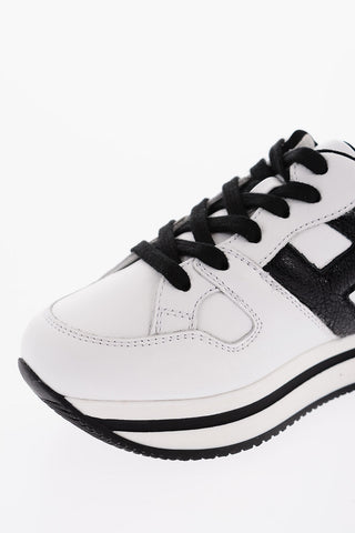 Leather Sneakers with Contrasting Details