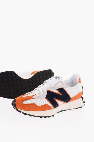 Perforated Low-Top Sneakers with Suede Details