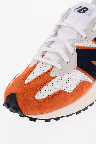 Perforated Low-Top Sneakers with Suede Details