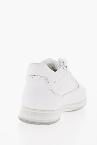 Leather Low-Top Sneakers with Glitter Monogram