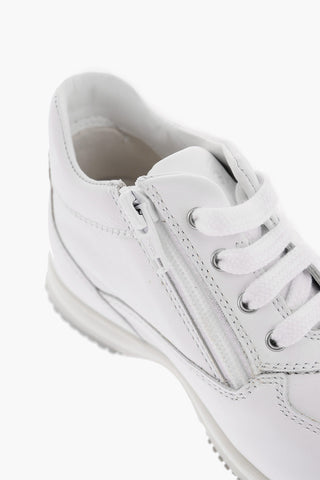 Leather Low-Top Sneakers with Glitter Monogram