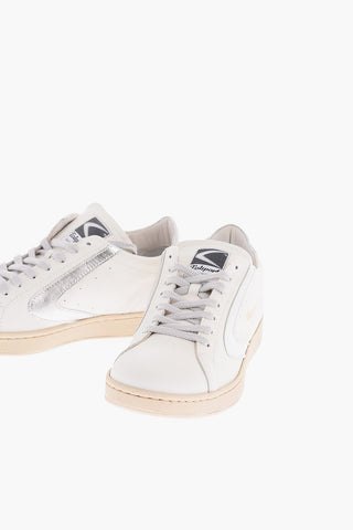 Leather Sneakers with Silver Details