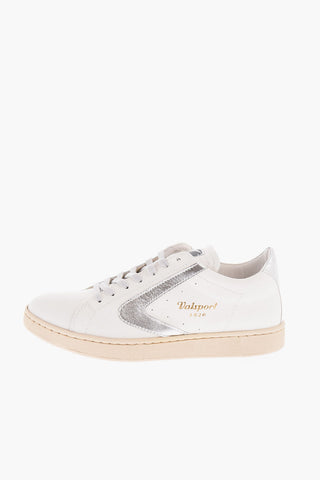 Leather Sneakers with Silver Details