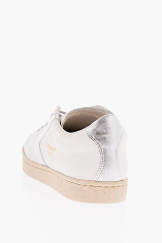 Leather Sneakers with Silver Details