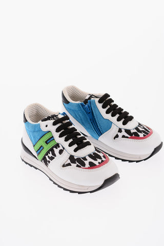 REBEL Sneakers Basse in Pelle con Dettagli Effetto Animalier