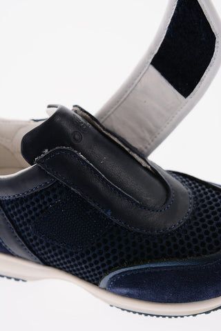Mesh and Suede Low-Top Sneakers with Touch Strap Closure