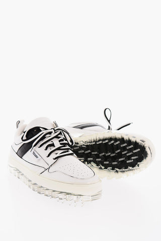 Two-Tone Low-Top Sneakers with See-Through Sole