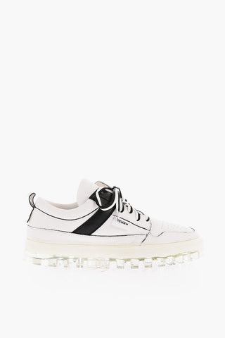 Two-Tone Low-Top Sneakers with See-Through Sole