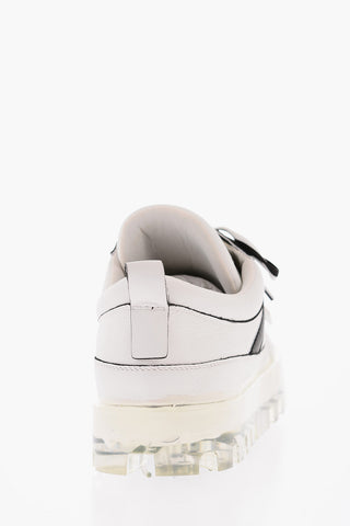 Two-Tone Low-Top Sneakers with See-Through Sole