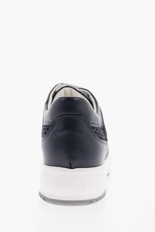 Suede Openwork Low-Top Sneakers
