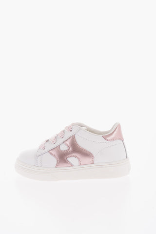 Sneakers Basse in Pelle con Dettagli Metallizzati