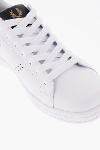 Logo Embroidered Leather Sneakers