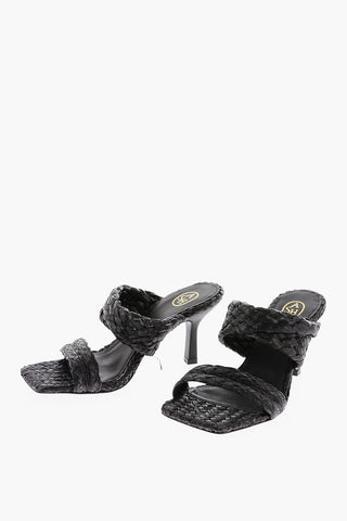 10cm Braided Rafia MALIBU Sandals With Square Toe