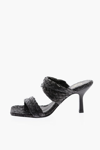 10cm Braided Rafia MALIBU Sandals With Square Toe