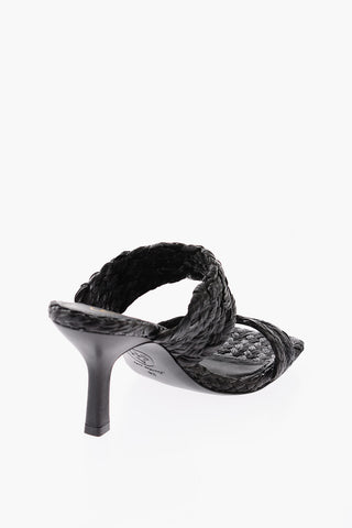 10cm Braided Rafia MALIBU Sandals With Square Toe