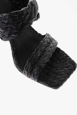 10cm Braided Rafia MALIBU Sandals With Square Toe