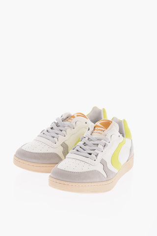 Sneakers SUPER in Pelle con Dettagli a Contrasto