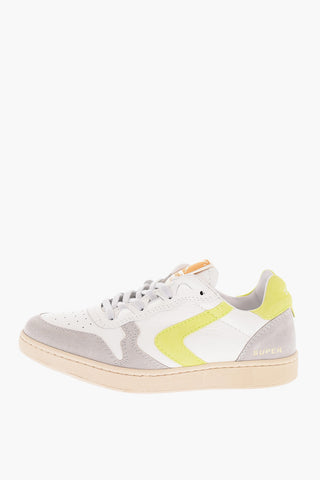 Sneakers SUPER in Pelle con Dettagli a Contrasto