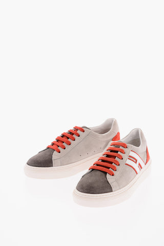 Two-Tone Suede Low-Top Sneakers