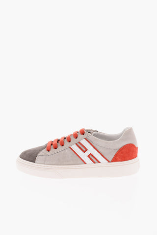 Two-Tone Suede Low-Top Sneakers