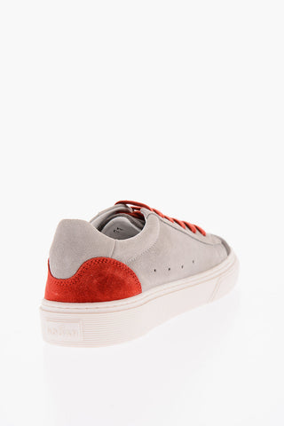 Two-Tone Suede Low-Top Sneakers