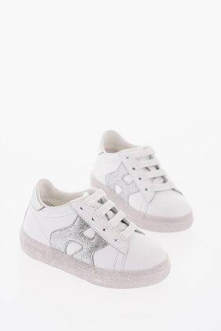 Leather Low-Top Sneakers with Glitter