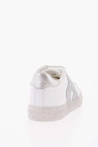 Leather Low-Top Sneakers with Glitter