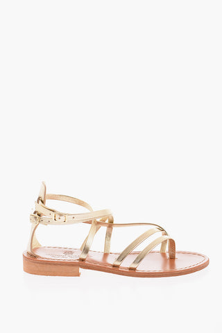 Metallic Leather Thong Sandals