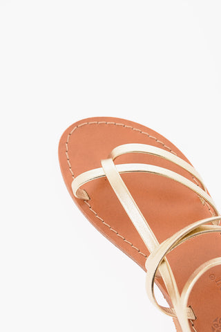 Metallic Leather Thong Sandals