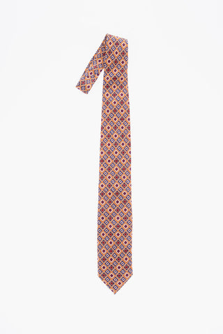 Azulejos Motif Silk Tie