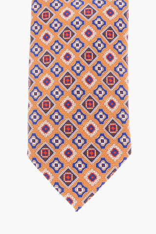Azulejos Motif Silk Tie