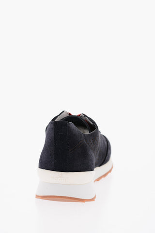 Suede Sneakers with Perforated Details