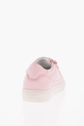 Leather Low-To Sneakers with Silver Star