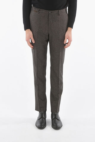 Wool and Silk Elegant Trousers with Pleat