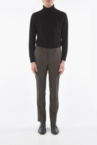 Wool and Silk Elegant Trousers with Pleat