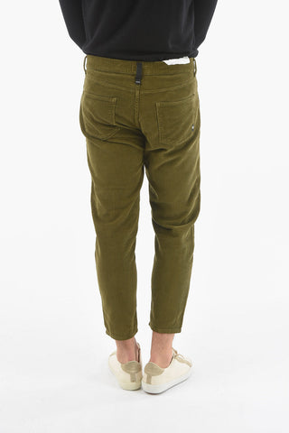 Crop Corduroy Trousers with 5 Pockets